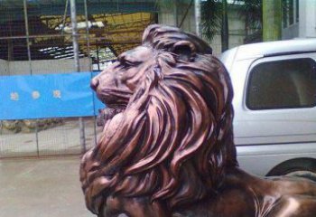 大同紫铜西洋狮子铜雕 (2)