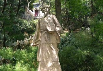 大同祖冲之公园雕塑-砂岩雕刻的历史名人古代数学家