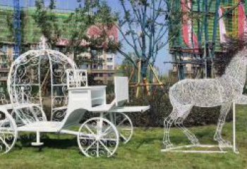 大同马车雕塑-小区花园广场创意镂空不锈钢马车雕塑